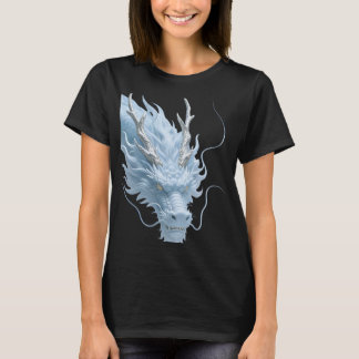 Chinesisches Hellblau-Drache-Kunst-Fantasy-Design T-Shirt