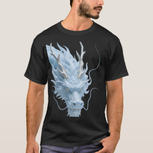 Chinesisches Hellblau-Drache-Kunst-Fantasy-Design T-Shirt