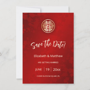 Chinesisches Hochzeitrogold Save The Date