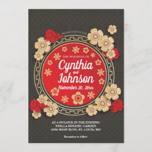 Chinesisches Hochzeitsfest Einladung