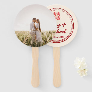 Chinesisches Hochzeitslogo für ein Paar Foto Fächer