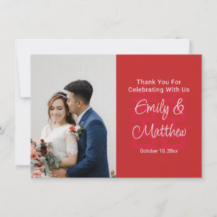 Chinesisches Hochzeitspaar Foto Liebesknoten doppe Dankeskarte