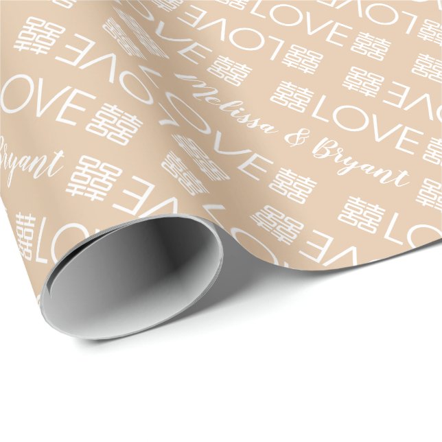 Chinesisches Hochzeitspapier Geschenkpapier (Rolleneckpunkt)
