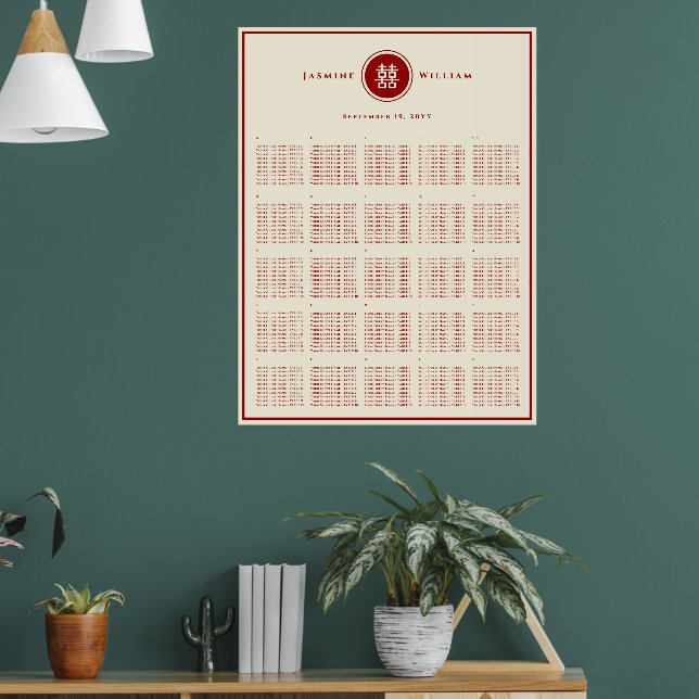 Chinesisches Hochzeitsstift für Red Double Happy Poster (Wohnzimmer 1)