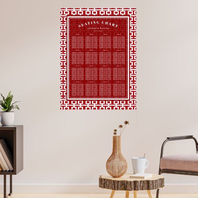 Chinesisches Hochzeitsstift für Red Double Happy Poster (Wohnzimmer 3)
