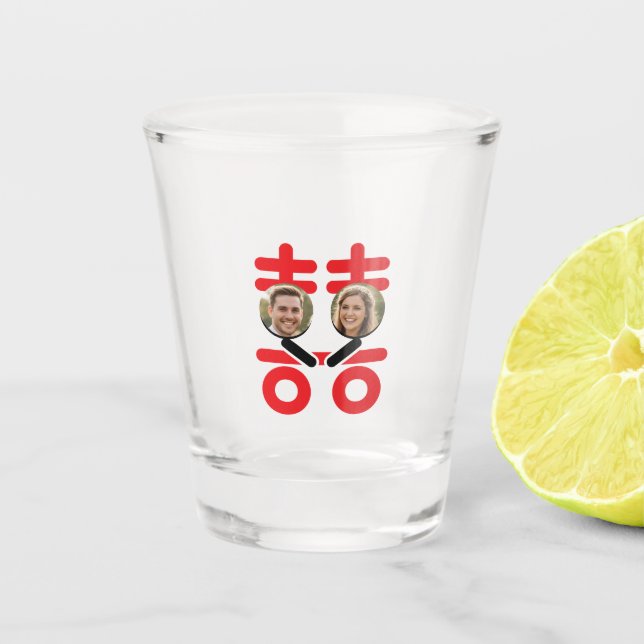 chinesisches Hochzeitswort Schnapsglas (Vorderseite)