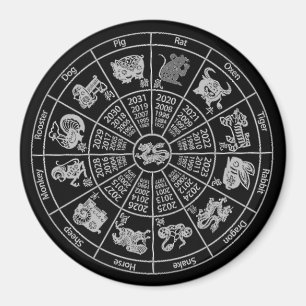 Chinesisches Horoskop Zodiac Wheel Magnet