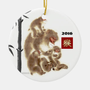 Chinesisches Jahr der Affe-Geschenk-Verzierungen Keramik Ornament