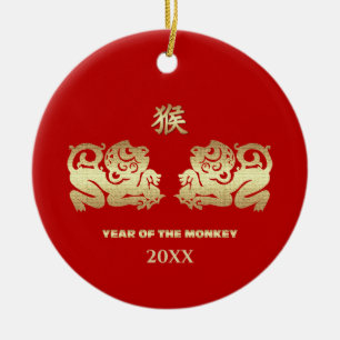 Chinesisches Jahr der Affe-Geschenk-Verzierungen Keramik Ornament