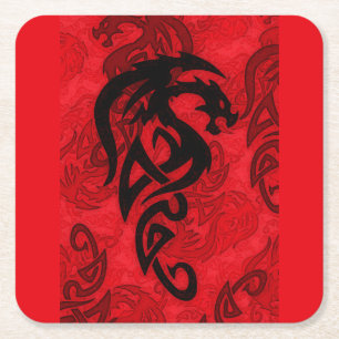 Chinesisches Jahr der Drachenkunst Rechteckiger Pappuntersetzer