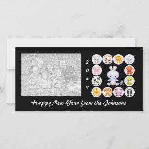 Chinesisches Jahr der Kaninchen-Fotokarte Feiertagskarte