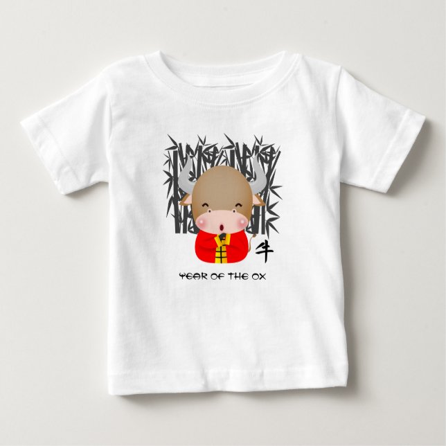 Chinesisches Jahr der Ochse | Niedliches Ox Baby T-shirt (Vorderseite)