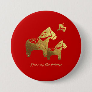 Chinesisches Jahr der Pferdegeschenk-Knöpfe Button