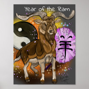 Chinesisches Jahr der Ram Poster