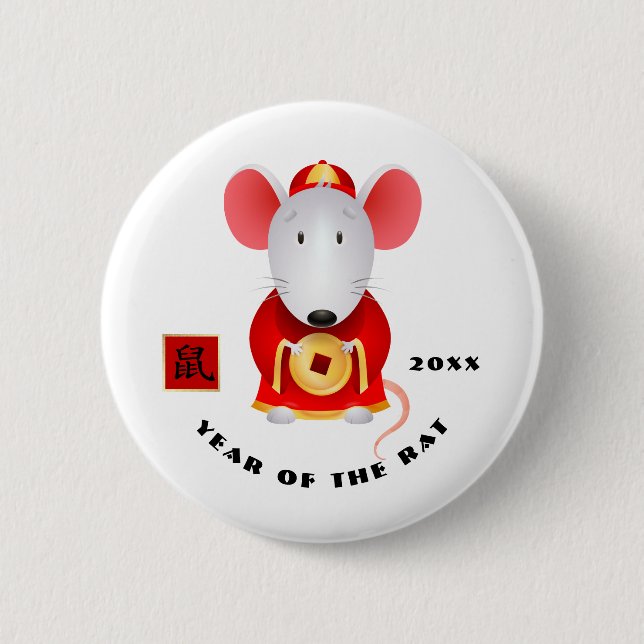 Chinesisches Jahr der Ratte | Geschenk für ein ben Button (Vorderseite)