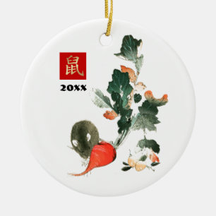 Chinesisches Jahr der Ratte   Geschenk für ein ben Keramik Ornament