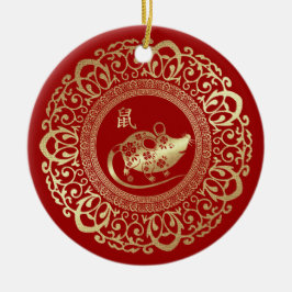 Chinesisches Jahr der Ratte | Geschenk für ein ben Keramik Ornament