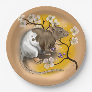 Chinesisches Jahr der Ratte Pappteller
