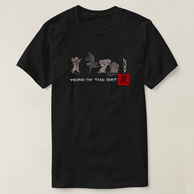 Chinesisches Jahr der Ratte| Zolljahr T-Shirt (Design vorne)