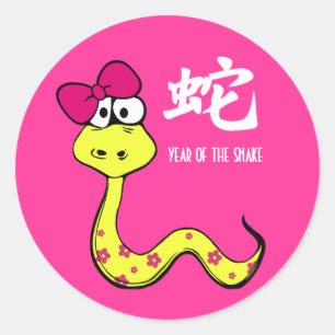 Chinesisches Jahr der Schlangen-Geschenkklammer Runder Aufkleber