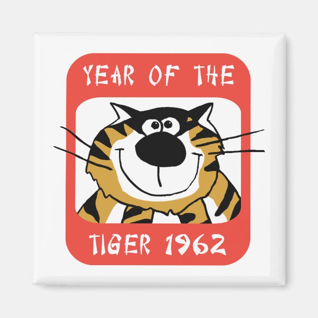 Chinesisches Jahr der Tiger 1962 Geschenk Magnet (Vorne)