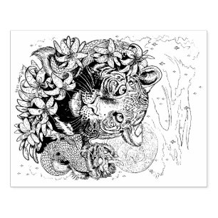 Chinesisches Jahr der Tiger-Briefmarke Gummistempel