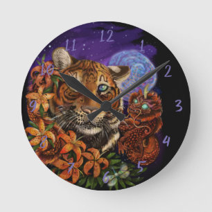 Chinesisches Jahr der Tiger-Runde Runde Wanduhr