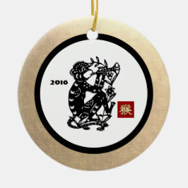 Chinesisches Jahr des Affen 2016 - Geschenk-Orname Keramik Ornament