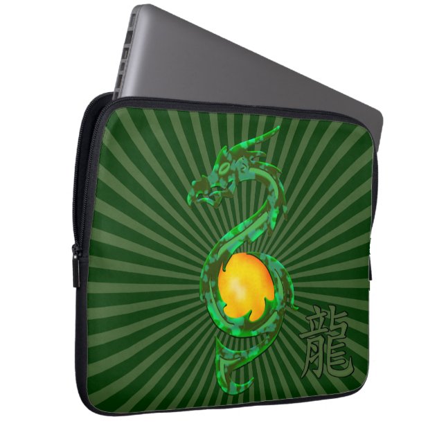 Chinesisches Jahr des Drache-Jade-Grüns Laptopschutzhülle (Vorne Rechts)