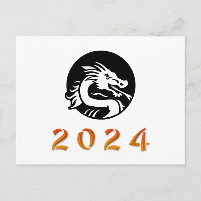 Chinesisches Jahr des Drachen 2024 Postkarte (Vorderseite)