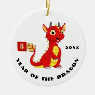 Chinesisches Jahr des Drachen Geschenk für ein b Keramik Ornament
