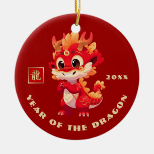 Chinesisches Jahr des Drachen   Geschenk für ein b Keramik Ornament