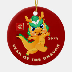 Chinesisches Jahr des Drachen   Geschenk für ein b Keramik Ornament