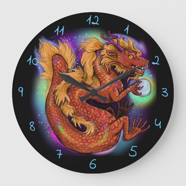 Chinesisches Jahr des Drachen Große Wanduhr (Vorderseite)