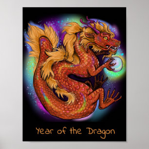 Chinesisches Jahr des Drachen Poster
