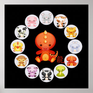 Chinesisches Jahr des Drachen Poster