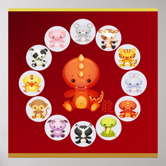 Chinesisches Jahr des Drachen Poster (Vorne)