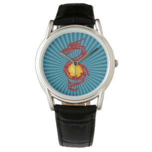 Chinesisches Jahr des Dragon Metalic Red Armbanduhr