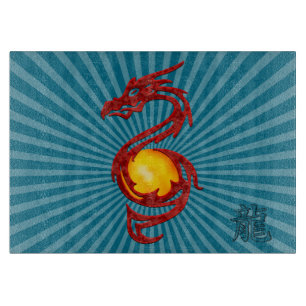 Chinesisches Jahr des Dragon Metalic Red Schneidebrett