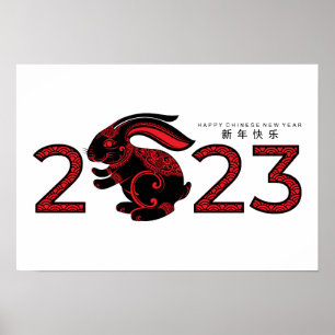 Chinesisches Jahr des Kaninchens 2023 Poster