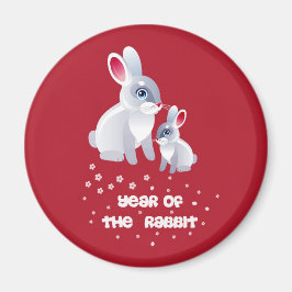 Chinesisches Jahr des Kaninchens. Niedlich Bunnies Magnet