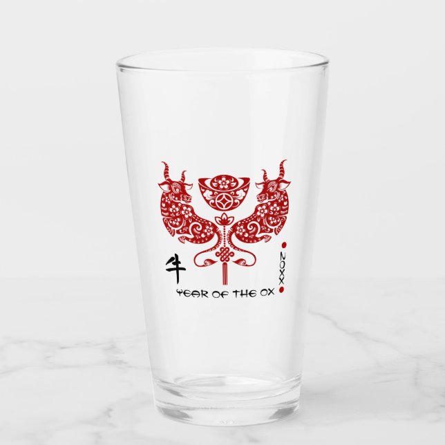 Chinesisches Jahr des Ochs| Jahr des Verbrauchs Glas (Vorderseite)