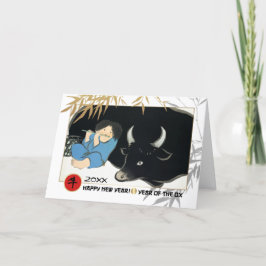 Chinesisches Jahr des Ochs| Zolljahr Feiertagskarte