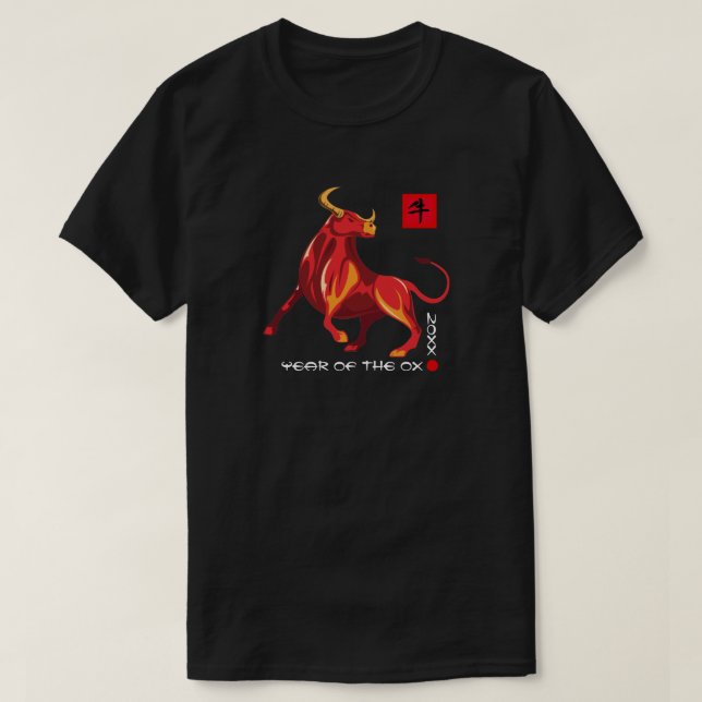 Chinesisches Jahr des Ochs| Zolljahr T-Shirt (Design vorne)