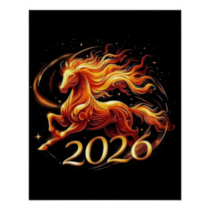 Chinesisches Jahr des Pferdes 2026 Feierlichkeiten Poster