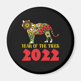 Chinesisches Jahr des Tiger 2022 Magnet