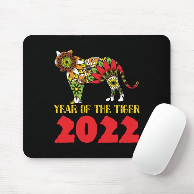 Chinesisches Jahr des Tiger 2022 Mousepad (Mit Mouse)