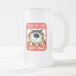 Chinesisches Jahr des Tiger-Geschenks 1962 Mattglas Bierglas