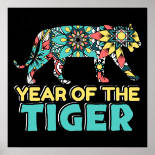 Chinesisches Jahr des Tiger - Mandala Poster