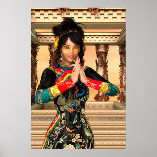 Chinesisches Kaiserin-Fantasie-Porträt Kunst Poster